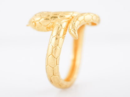 Modern Snake Ring in 24k Yellow Gold
