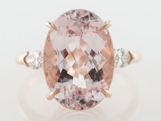 Oval Cut Morganite Cocktail Ring in Rose Gold