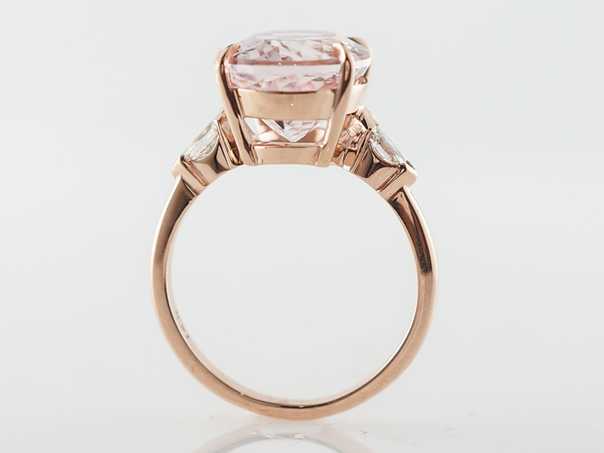 Oval Cut Morganite Cocktail Ring in Rose Gold