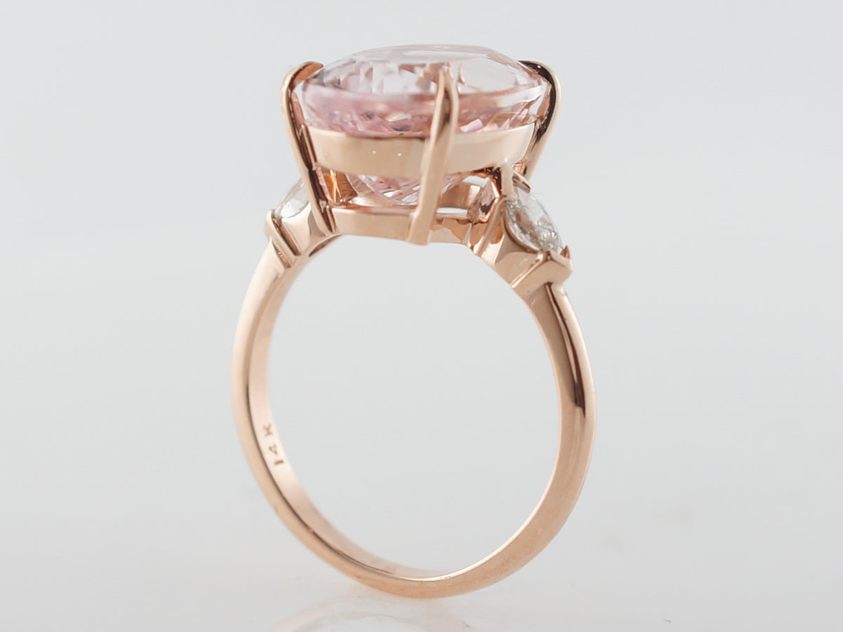 Oval Cut Morganite Cocktail Ring in Rose Gold