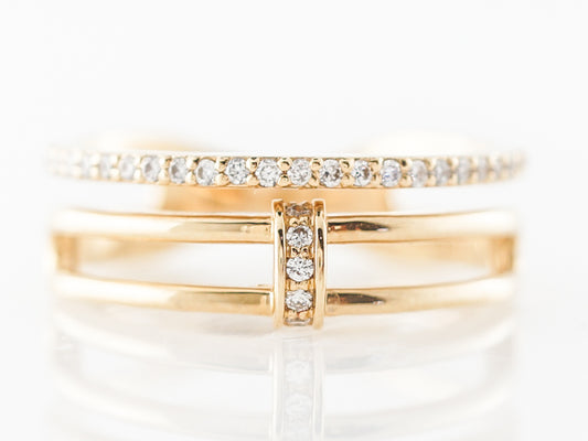 Yellow Gold Stacking Ring w/ Diamonds in 18k