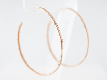 Textured Hoop Earrings in 18 Karat Rose Gold
