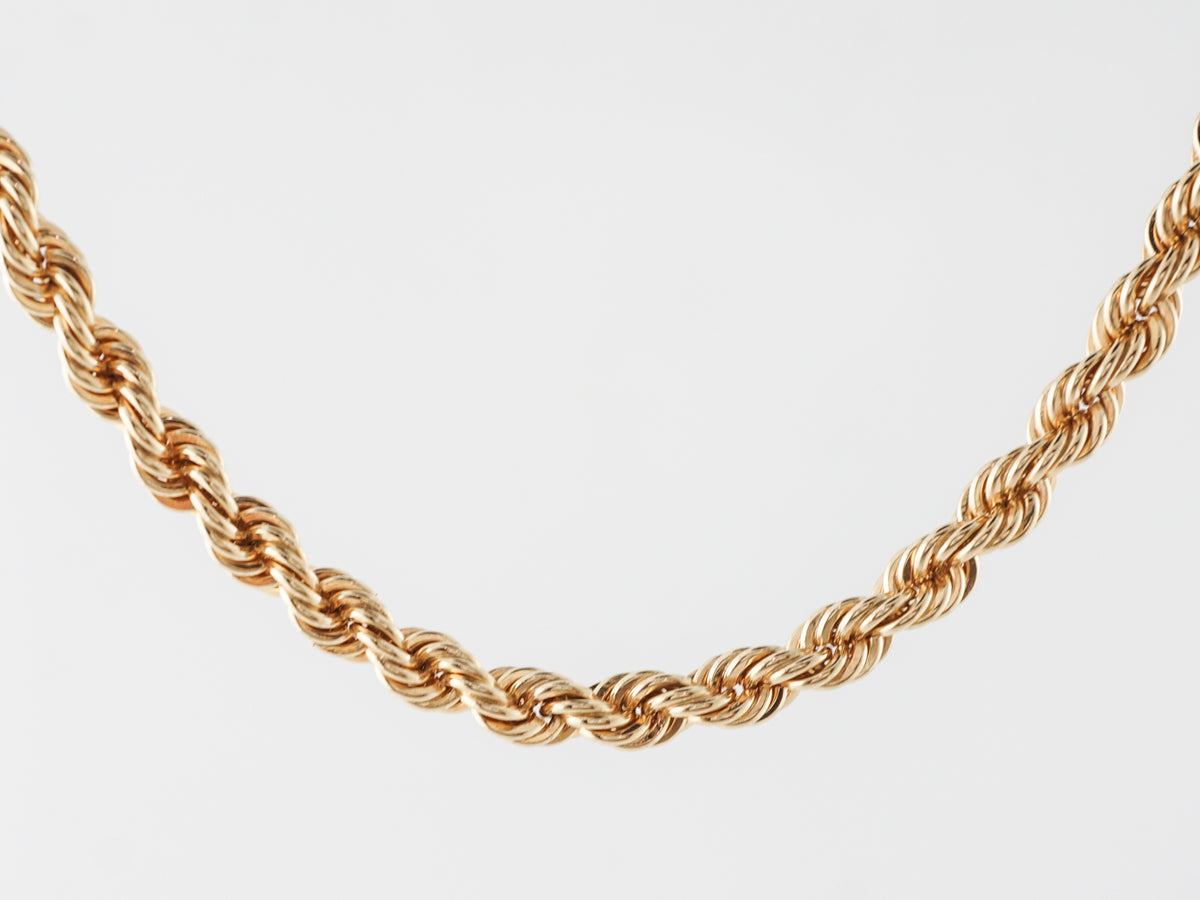 Modern Thick Braided Necklace in 14k Yellow Gold