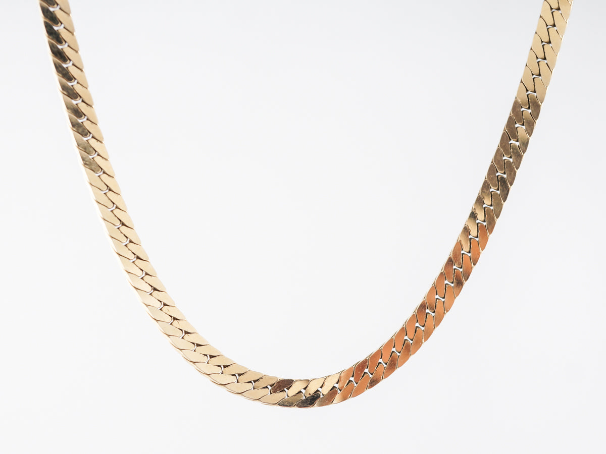 Thick Woven Italian Chain Necklace in 14k Yellow Gold