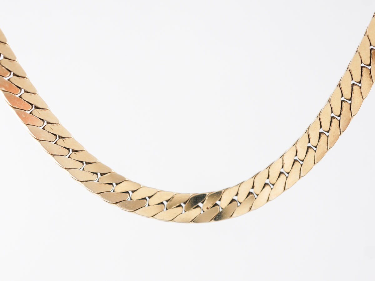 Thick Woven Italian Chain Necklace in 14k Yellow Gold