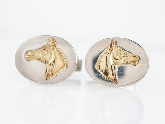 Modern Cufflinks Tiffany & Co Sterling Silver & 18k Yellow Gold