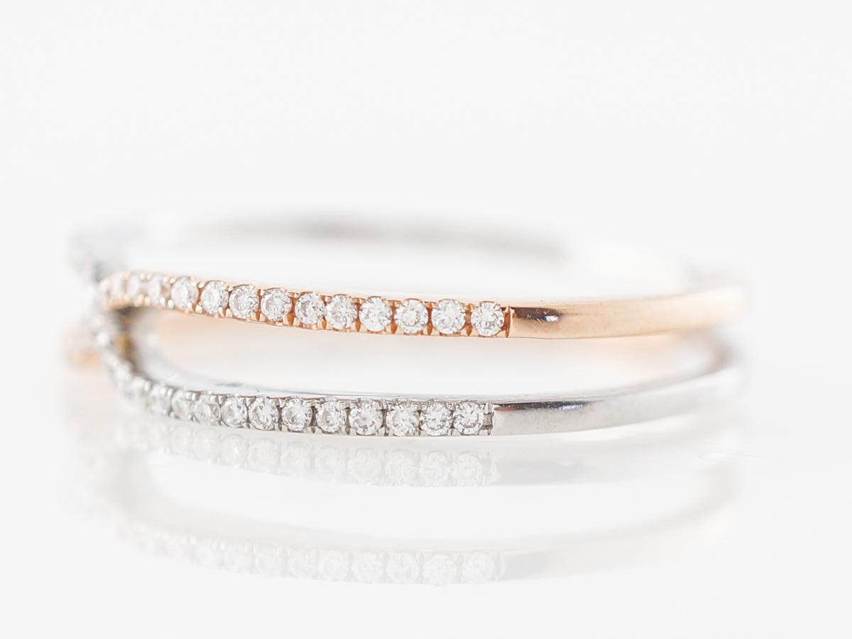 Two-Tone White and Rose Gold Diamond Ring