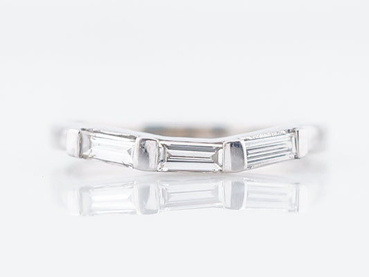 Wedding Band Modern .21 Baguette Cut Diamonds in Platinum