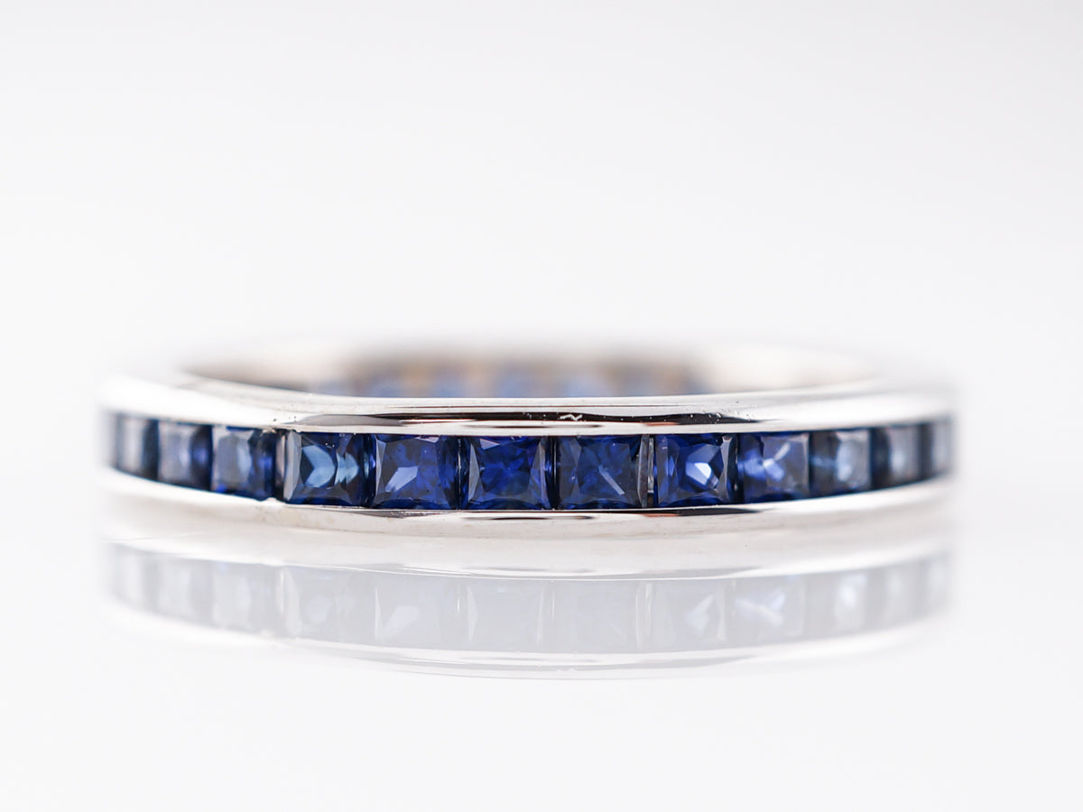 Sapphire Eternity Wedding Band in 14k White Gold