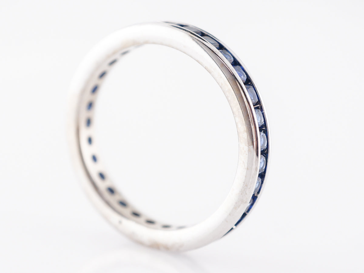 Sapphire Eternity Wedding Band in 14k White Gold