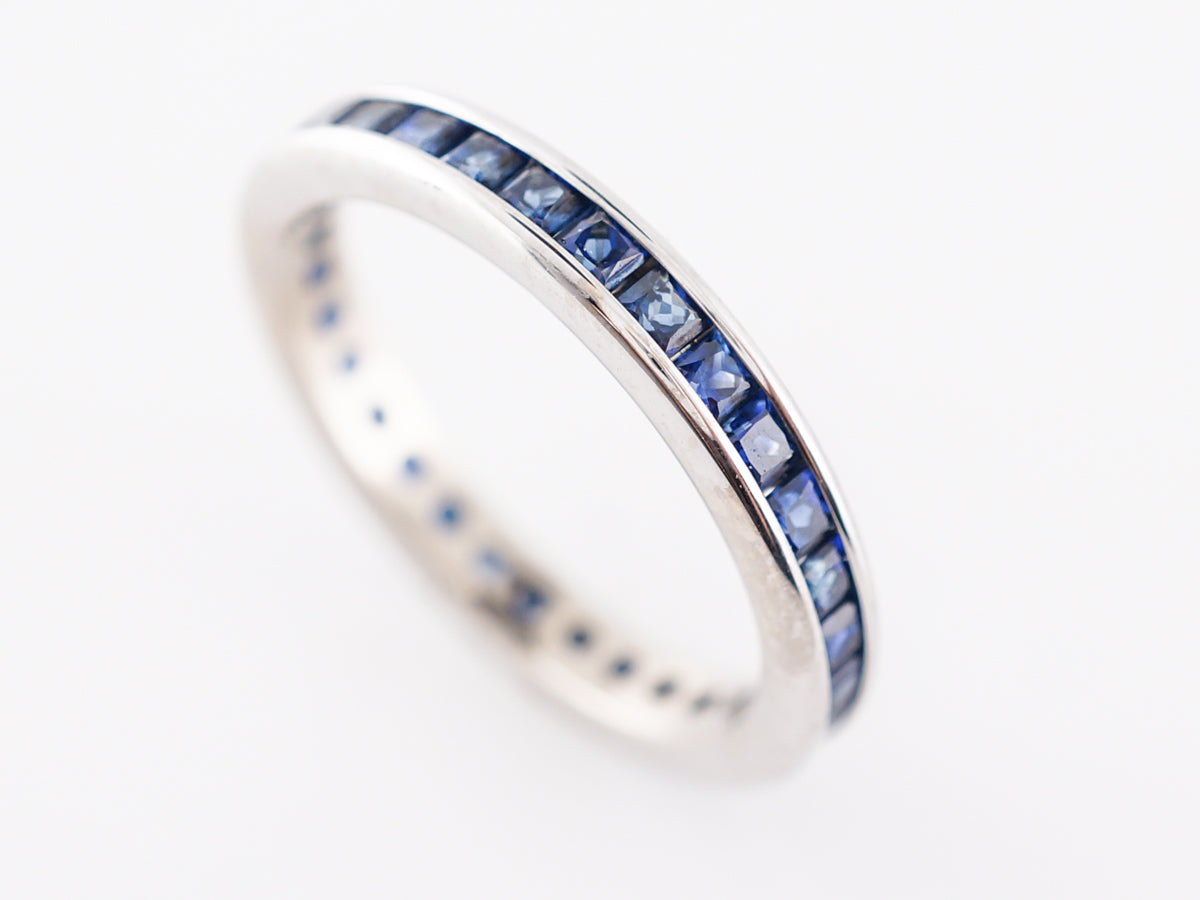 Sapphire Eternity Wedding Band in 14k White Gold