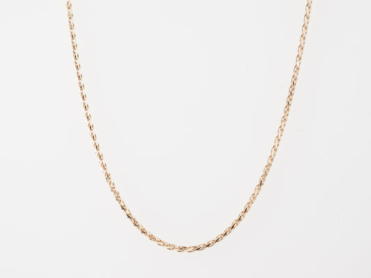 Wheat Chain Necklace in Yellow Gold