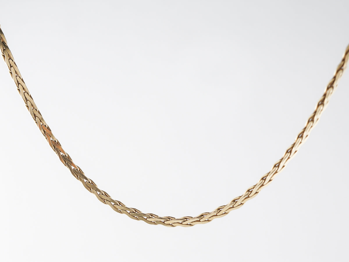 Modern Woven Yellow Gold Chain Necklace in 14k