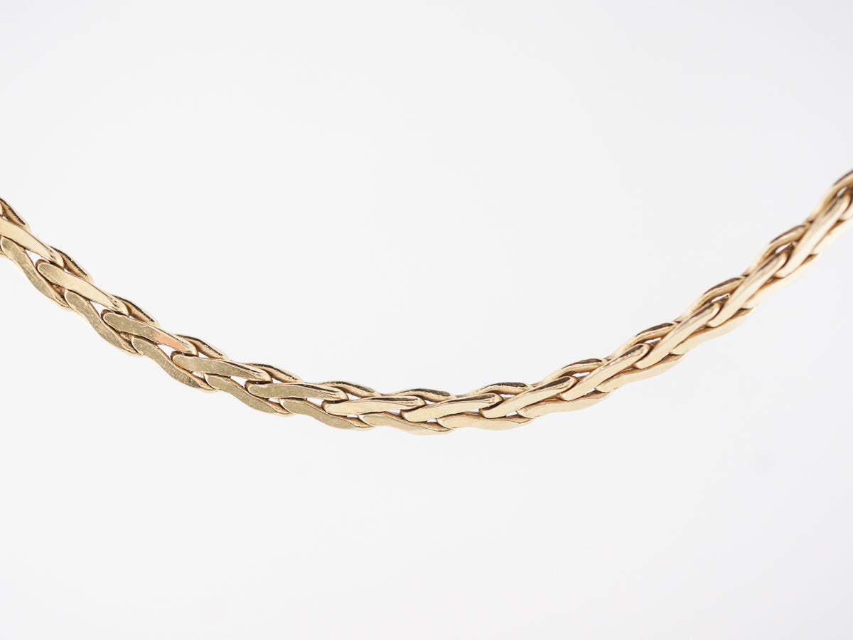 Modern Woven Yellow Gold Chain Necklace in 14k