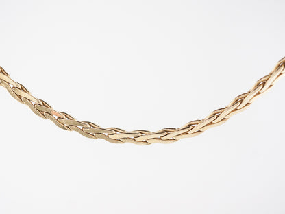 Modern Woven Yellow Gold Chain Necklace in 14k