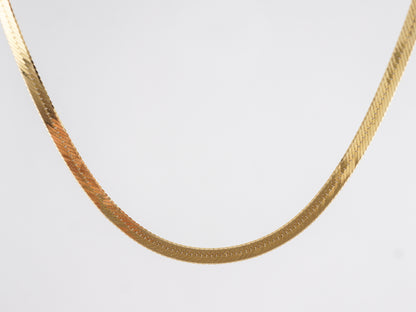 Flat Yellow Gold Necklace 18 inches Length in 14k