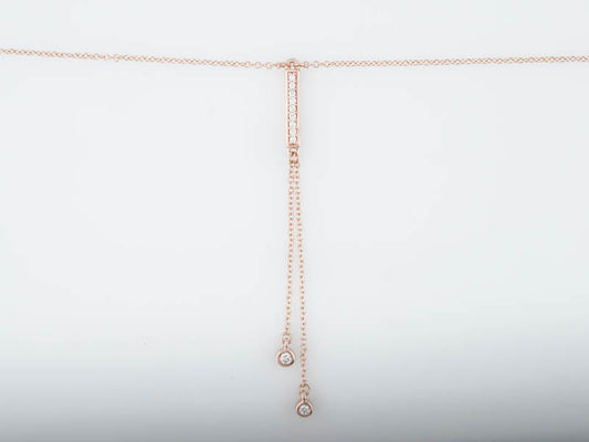 Modern Necklace .26 Round Brilliant Cut Diamonds in 14k Rose Gold