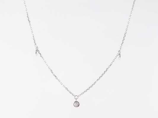 Delicate Diamond Necklace in 14k White Gold