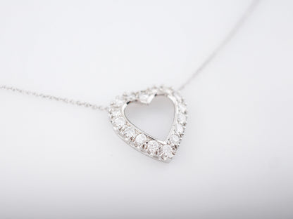 Necklace Modern .80 Round Brilliant Cut Diamond in 14K White Gold