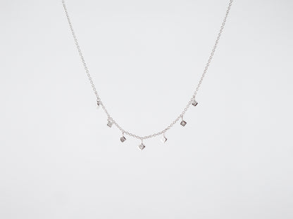 Necklace Modern .09 Round Brilliant Cut Diamonds in 14k White Gold