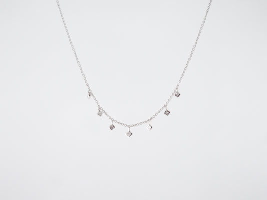 Necklace Modern .09 Round Brilliant Cut Diamonds in 14k White Gold