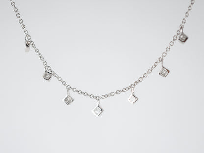 Necklace Modern .09 Round Brilliant Cut Diamonds in 14k White Gold