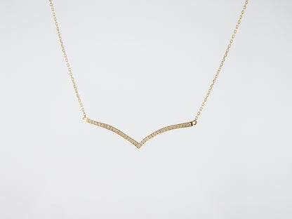 Necklace Modern .15 Round Brilliant Cut Diamonds in 18k Yellow Gold