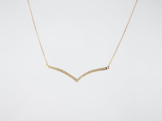 Necklace Modern .15 Round Brilliant Cut Diamonds in 18k Yellow Gold