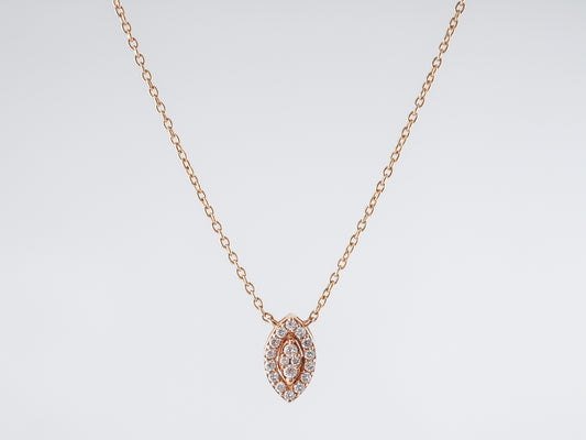 Necklace Modern .19 Round Brilliant Cut Diamond in 18k Rose Gold