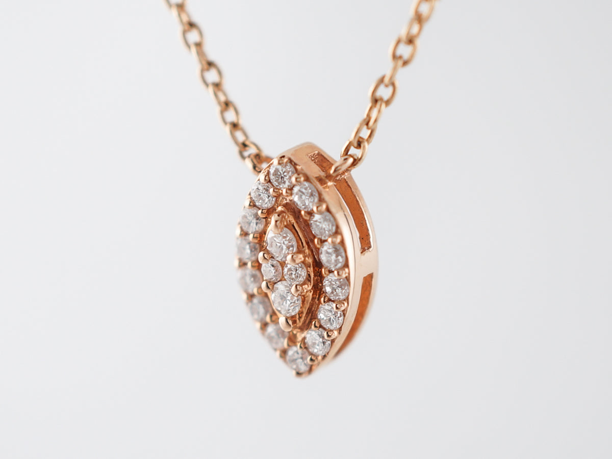 Necklace Modern .19 Round Brilliant Cut Diamond in 18k Rose Gold