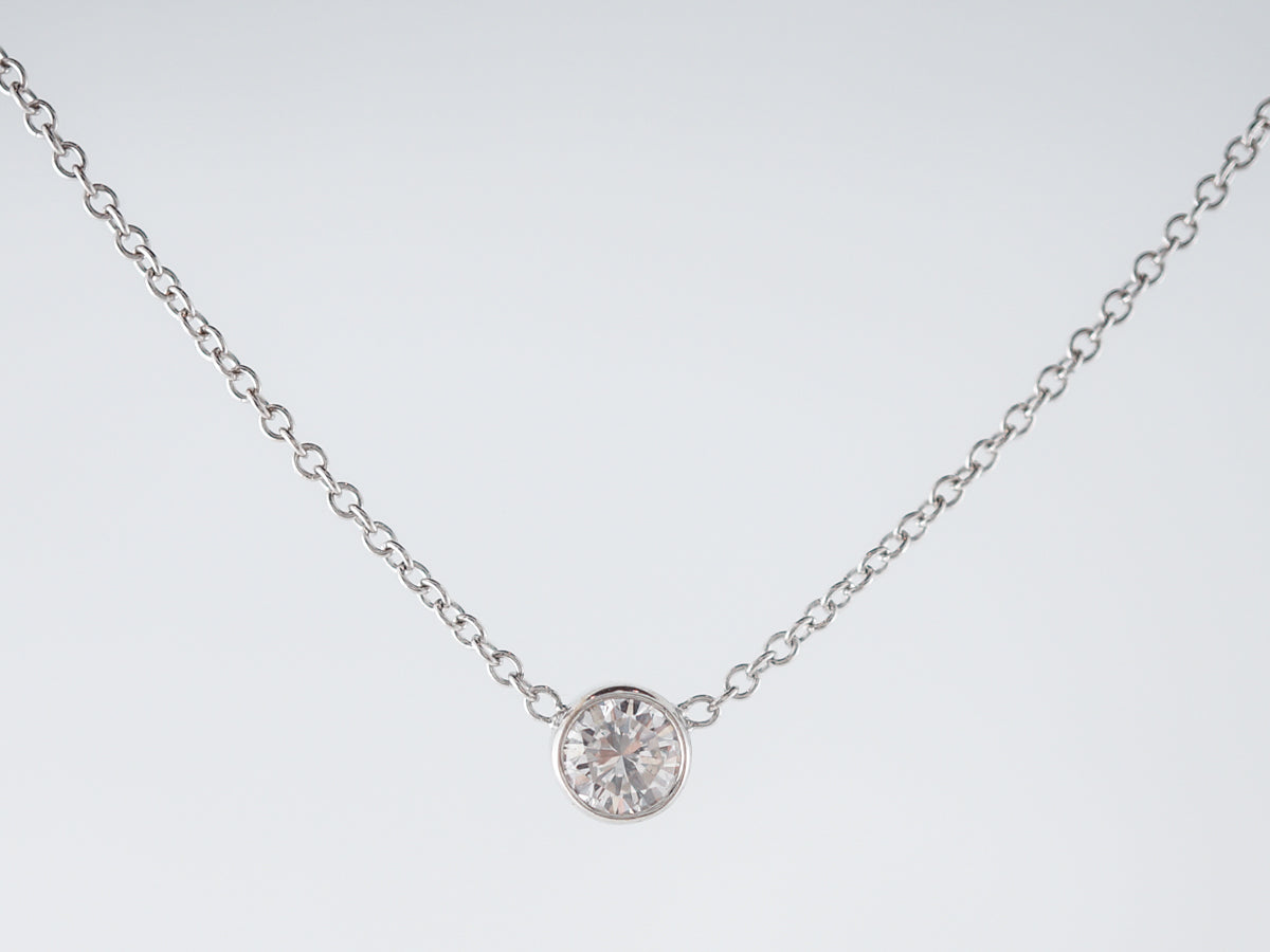 Necklace Modern .21 Round Brilliant Cut Diamond in 14k White Gold