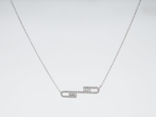 Necklace Modern .23 Princess & Round Brilliant Cut Diamonds in 18k White Gold