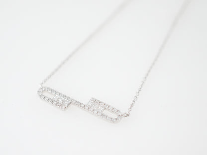 Necklace Modern .23 Princess & Round Brilliant Cut Diamonds in 18k White Gold