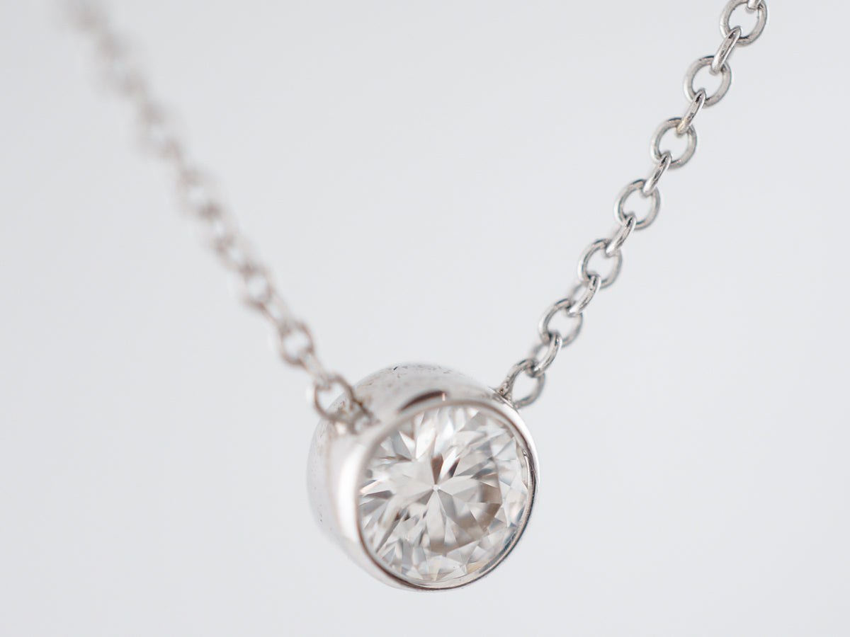 Necklace Modern .25 Round Brilliant Cut Diamond in 14k White Gold