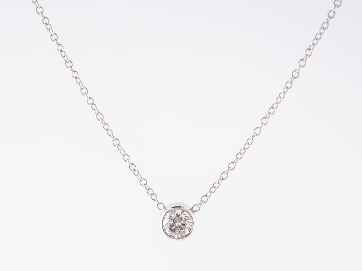 Necklace Modern .26 Round Brilliant Cut Diamond in 14k White Gold