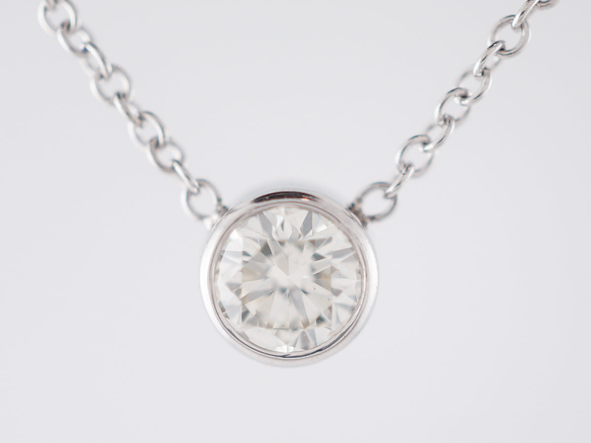 Necklace Modern .26 Round Brilliant Cut Diamond in 14k White Gold