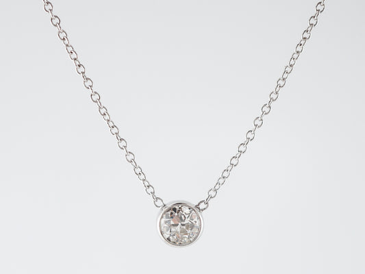 Old European Diamond Necklace in 14k White Gold