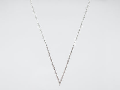 Necklace Modern .31 Round Brilliant Cut Diamonds in 18k White Gold