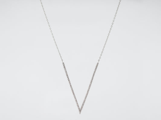 Necklace Modern .31 Round Brilliant Cut Diamonds in 18k White Gold