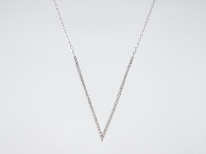 Necklace Modern .31 Round Brilliant Cut Diamonds in 18k White Gold