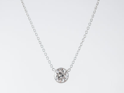 Half Carat Old European Diamond Necklace in 14k