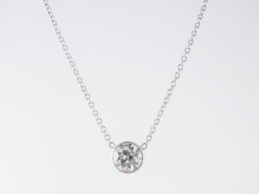 Half Carat Old European Diamond Necklace in 14k