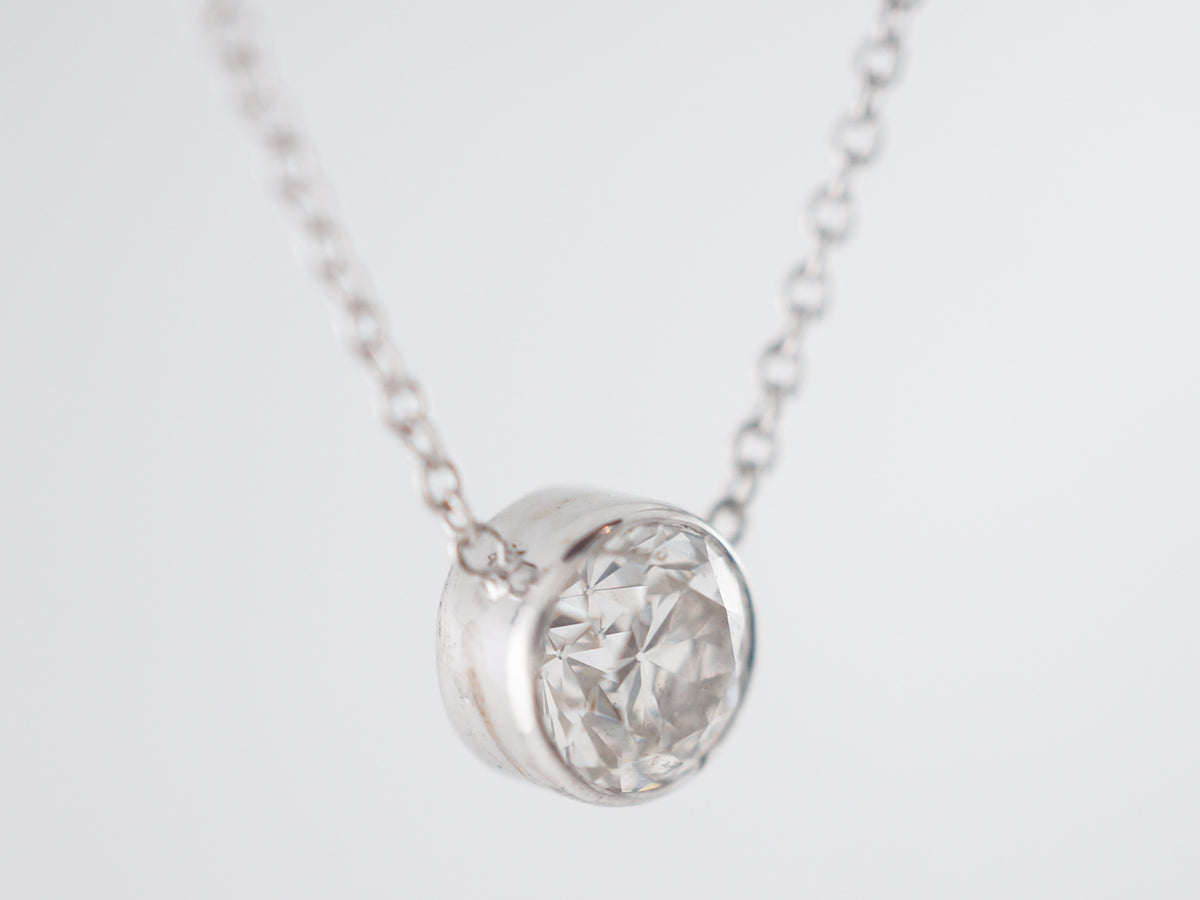 Half Carat Old European Diamond Necklace in 14k
