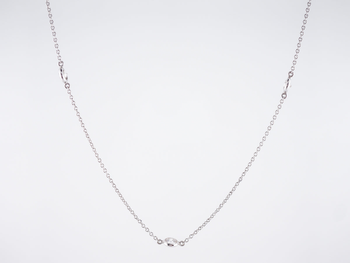Necklace Modern .75 Round Brilliant Cut Diamonds in 14k White Gold