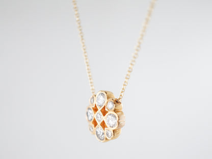 Necklace Modern .81 Round Brilliant Cut Diamonds in 14k Yellow Gold
