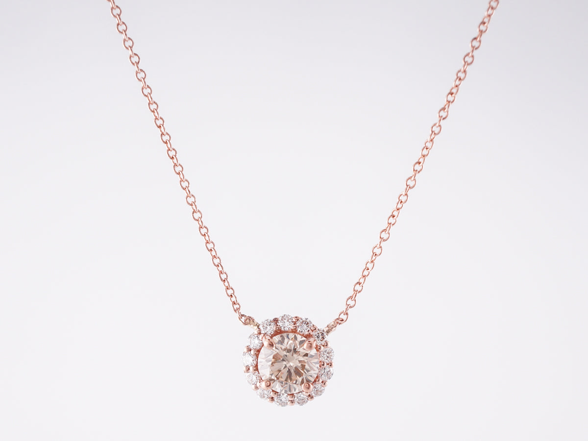 Rose Gold Necklace w/ 1.00 Carat Diamond