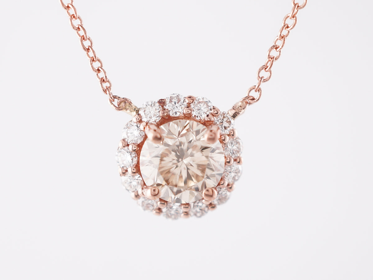 Rose Gold Necklace w/ 1.00 Carat Diamond