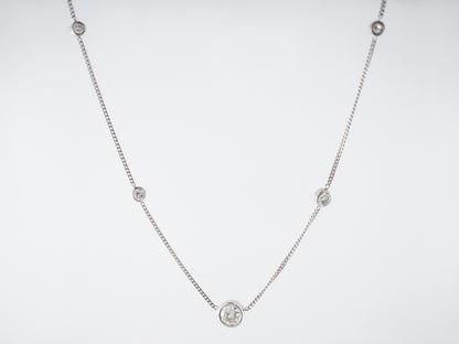 Necklace Modern 2.34 Old European & Round Brilliant Cut Diamonds in Platinum