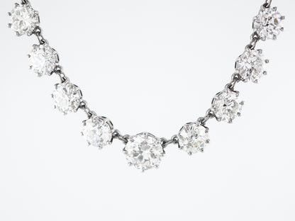Necklace Modern 33.91 Old European Cut Diamond in Platinum