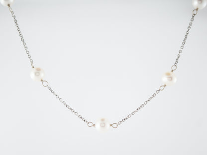 Necklace Modern Pearl in 14k White Gold